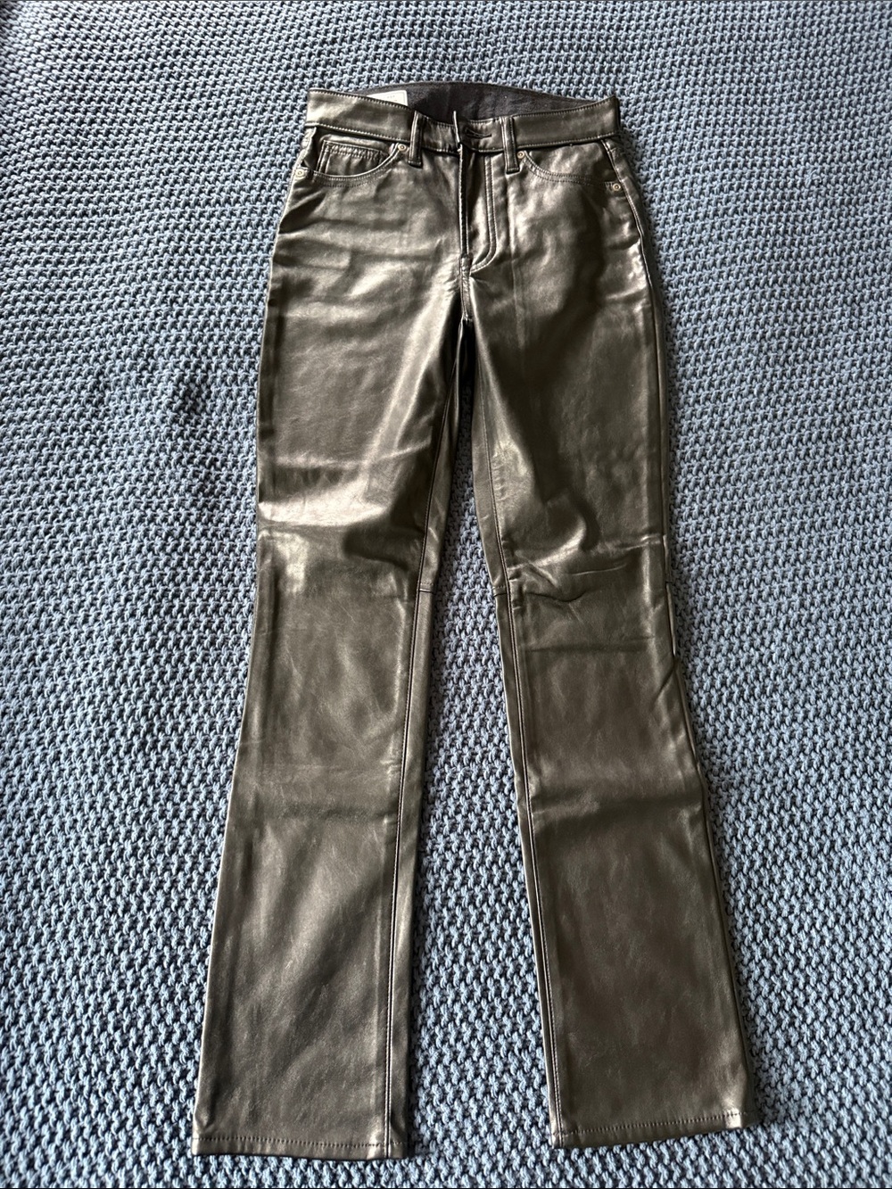 GAP Black Faux Leather Flare Jeans